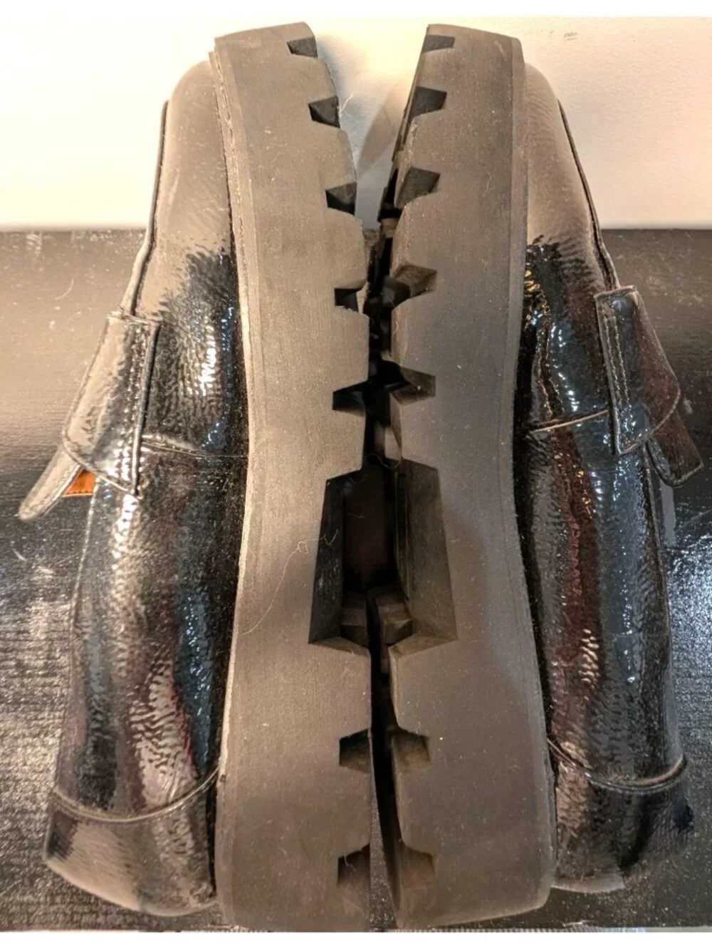 Franco Sarto Black Patent Loafers, Women Size 8